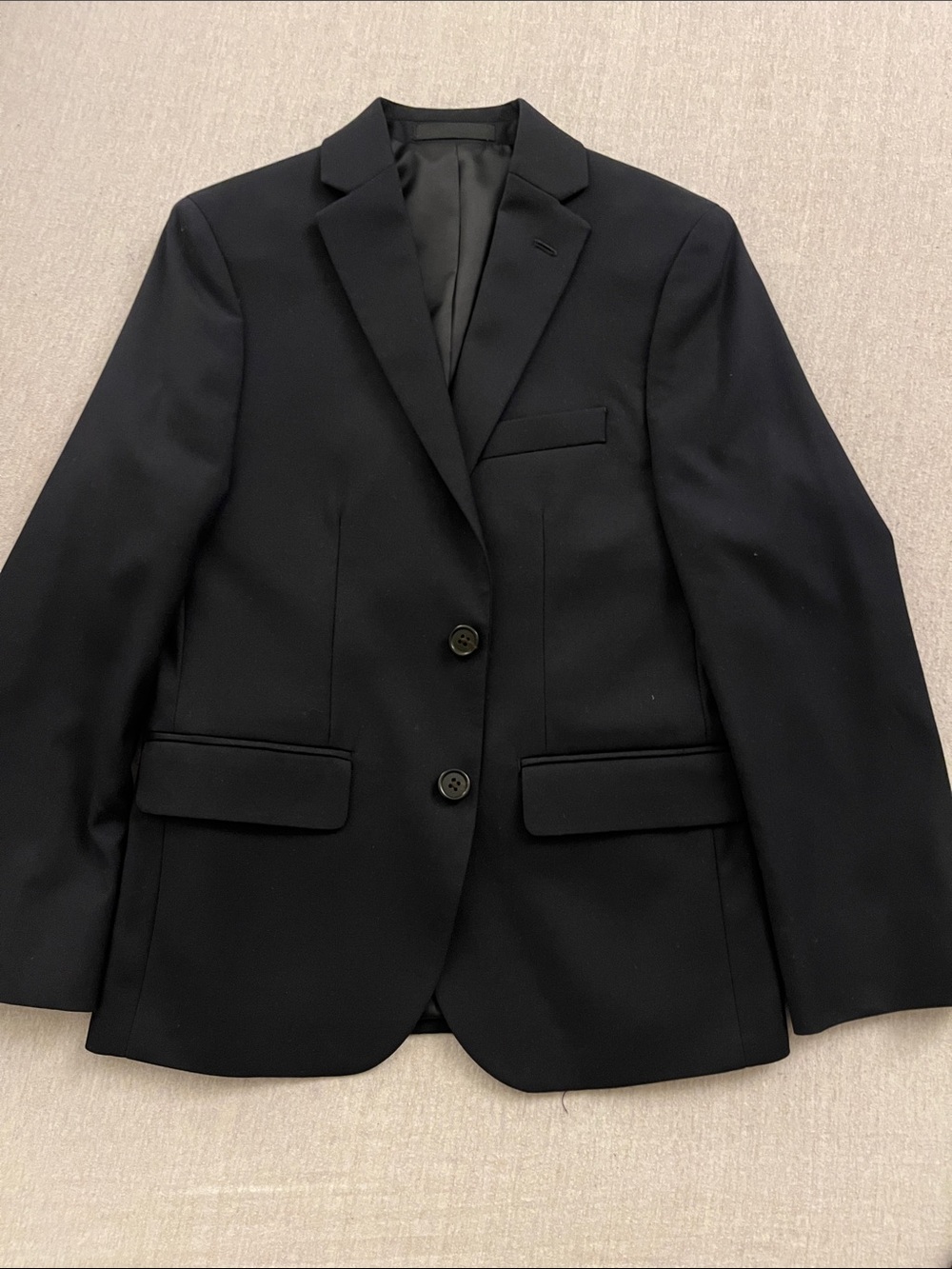 Lauren Ralph Lauren Black Blazer with Blue Printed Trim